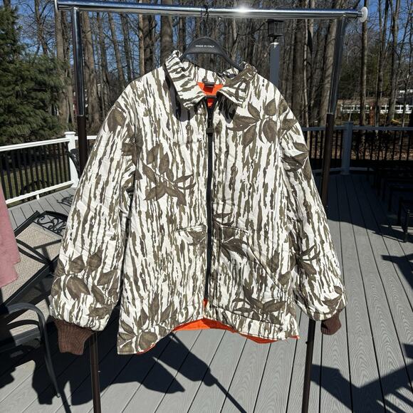 Vintage Walls Reversible Arctic Camo Coat Orange Hunting Jacket Mens Large 90s - Picture 1 of 12